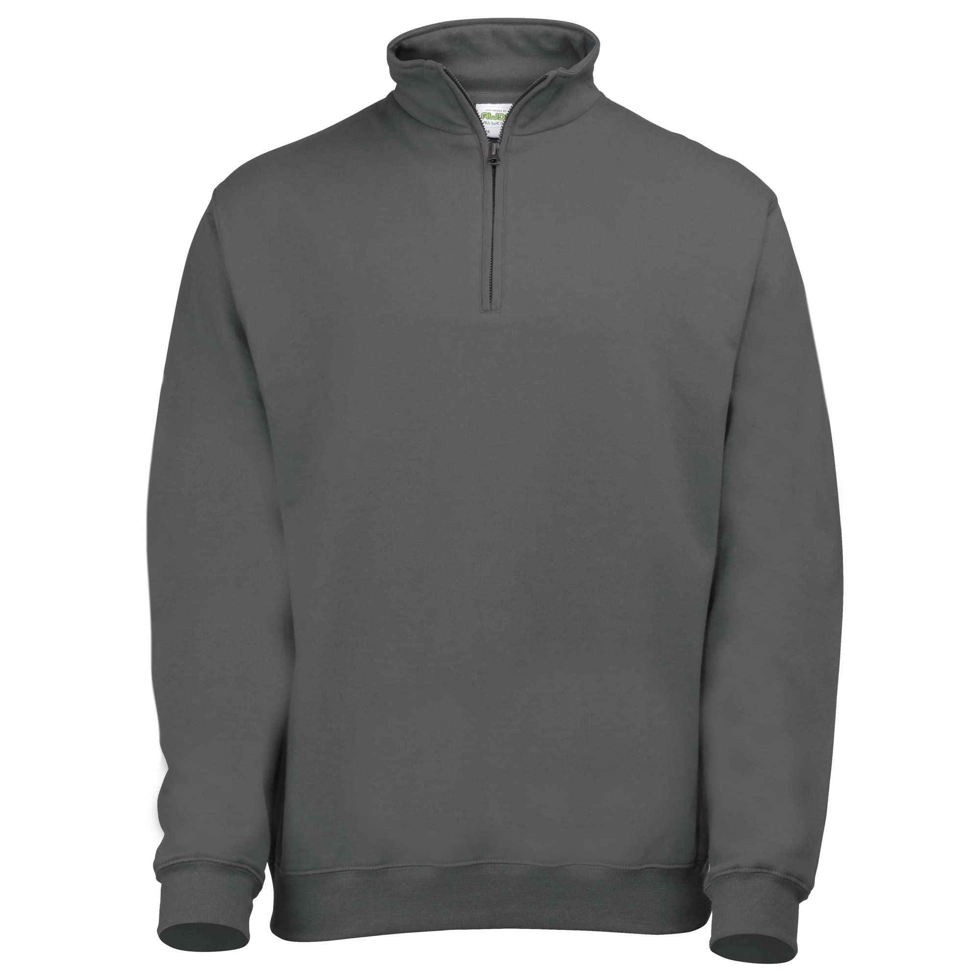 AWDis Men's Sophomore 1/4 Zip Sweat Sweatshirt, Grey (Charcoal), Large