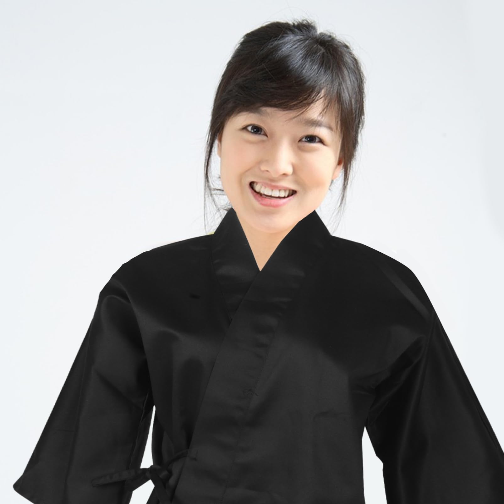 Healvian Ropa de Trabajo de Chef Japonesa Chaqueta Estilo Kimono Tradicional para Restaurantes de Sushi de Tela Japonesa