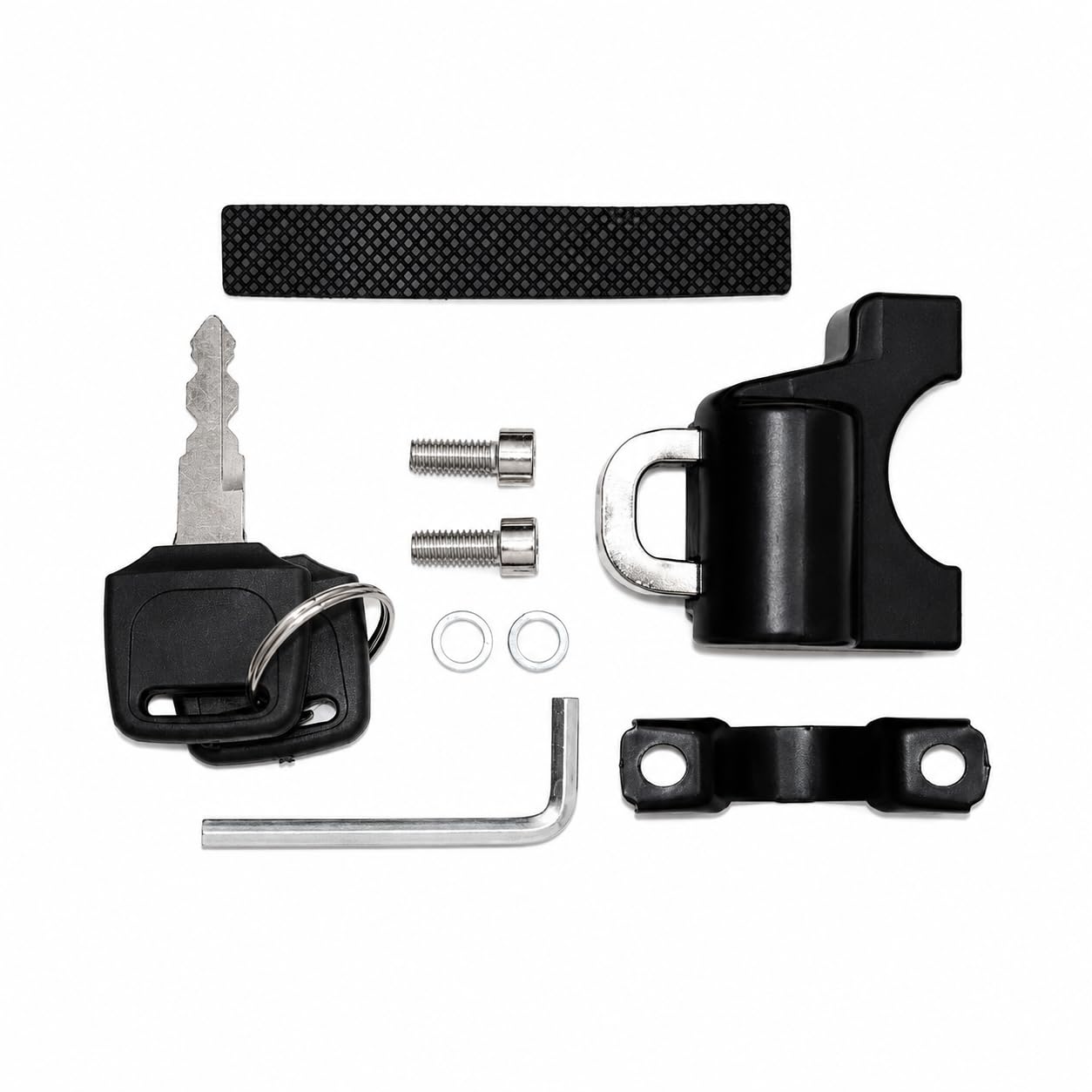 Motorcycle Helmet Lock with 2 Keys Heavy Duty Anti Theft Metal Helmet Safety Lock for Bike Handlebar and Tubing Universal Helmet Holder for Motorcycle Scooter and Bicycle Black-image-42