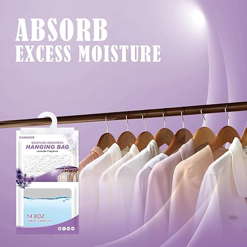 Miniatura 2 de Absorbedor de humedad colgante, bolsas deshumidificadoras colgantes para armario, dormitorio y cocina, paquetes de 5 unidades de vainilla lavanda,