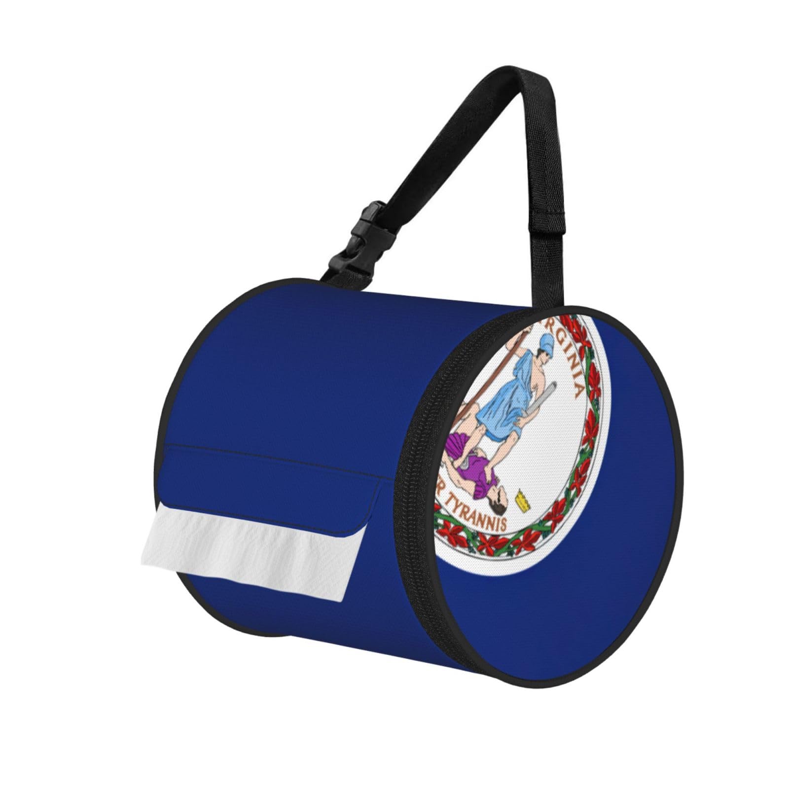 Flag Of Virginia Print Fashion Tissues Organizer Box, Hanging Tissue Holder For Purse Coins For Car Office Daily Outing