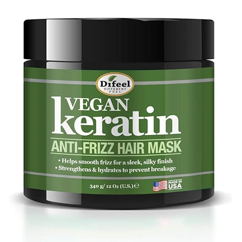 Difeel Mascarilla vegana antiencrespamiento para el cabello de 12 onzas vegana y libre de crueldad animal