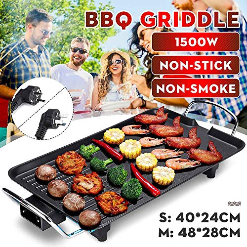 Multifunktion Zum Innen Und Draussen Elektrischer Grill 1500W Ofen Antihaft Tablett Teppanyaki Tischgrill BBQ Bratpfanne Mit Einstellbar