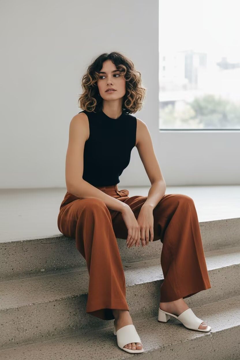 Linen Pants Women Wide Leg Pants Women Dressy Casual High Waisted Summer Beach Trousers with Pockets - Image 5