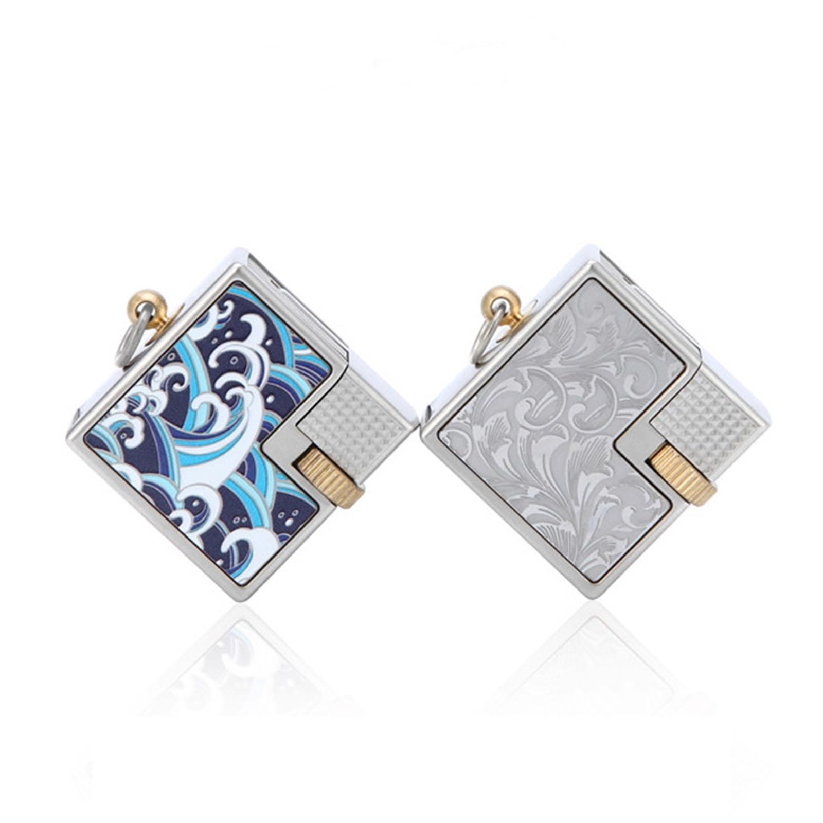 Briquet au kérosène avec allumage par poulie latérale, compact et réutilisable, parfait pour les cadeaux pour hommes, design flamme douce, idéal pour les collectionneurs et une utilisation en