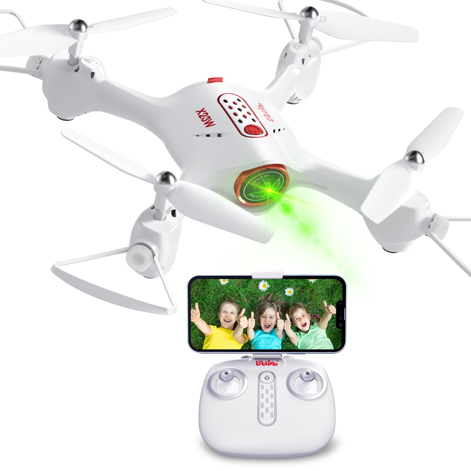 Loolinn | Drone per Bambini con Telecamera - Drone Bambini Idee Regalo, Trasmissione in Tempo Reale, Acrobazie a 360°, Certificazione Approvata C0 (Idee Regalo per Natale)