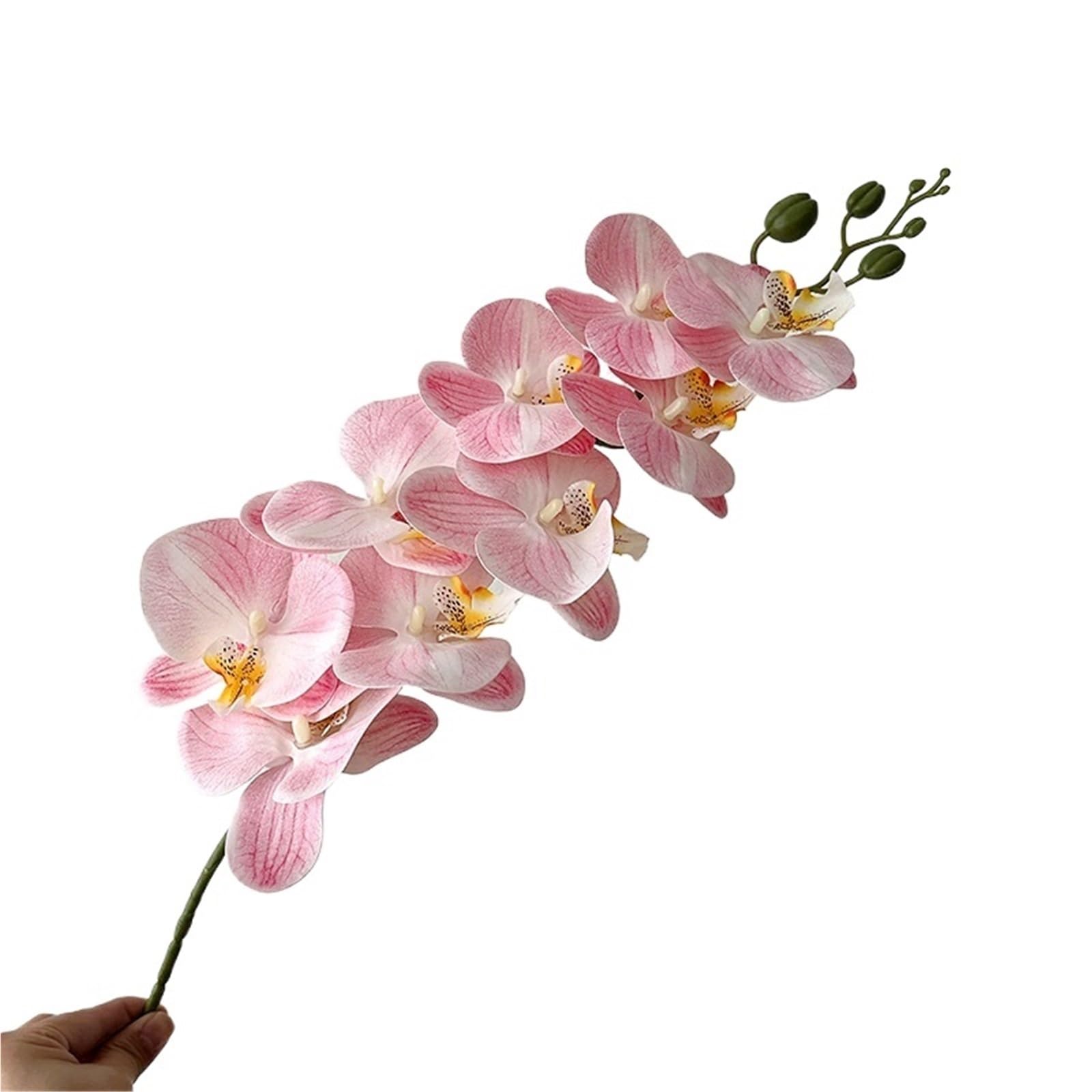 LuoAXINN Artificial Flower Branches 98CM 9-head Film Butterfly Orchid Artificial Flower Living Room Dining Table Floor Decoration Wedding Arrangement(Color14)