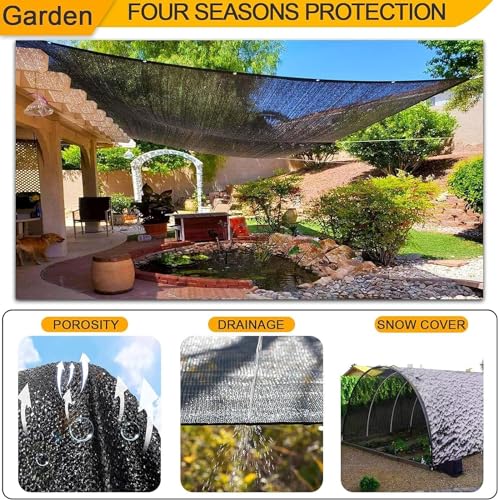 Schattierungsnetz Schattennetze Mit Ösen, 6 PIN Schattiernetz 80% Sonnenschutznetz Schattentuch Gewächshaus, Sonnennetz für Garten Outdoor Pergola Pflanze Carport Pool