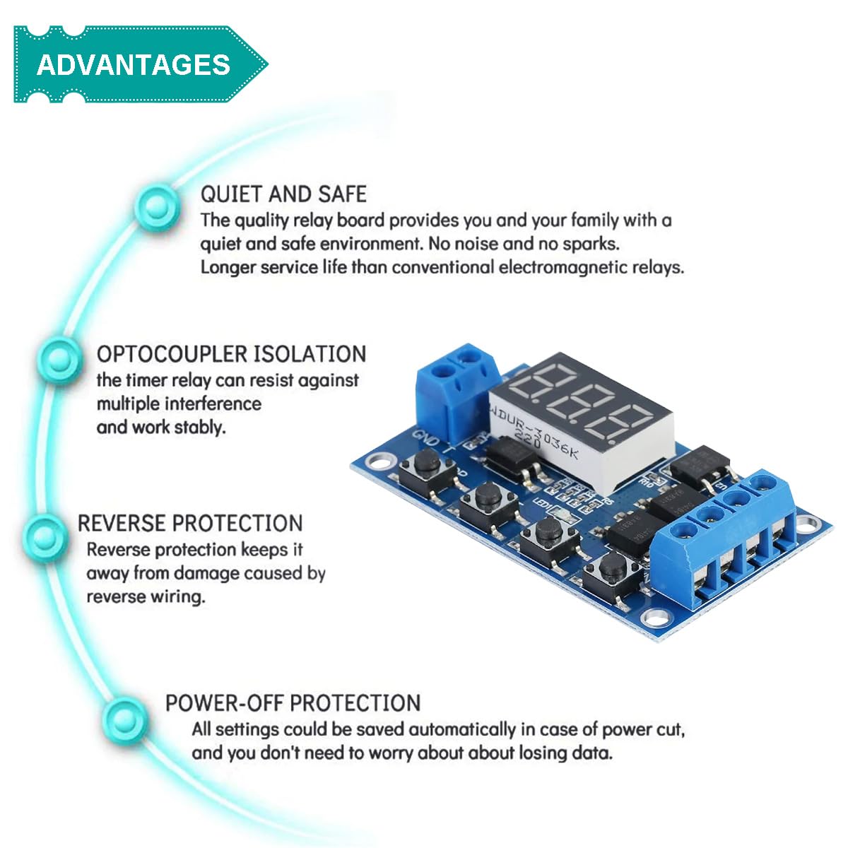 Amazon.co.jp: DAOKAI 遅延リレーモジュール DC 5V-36V 遅延タイマー