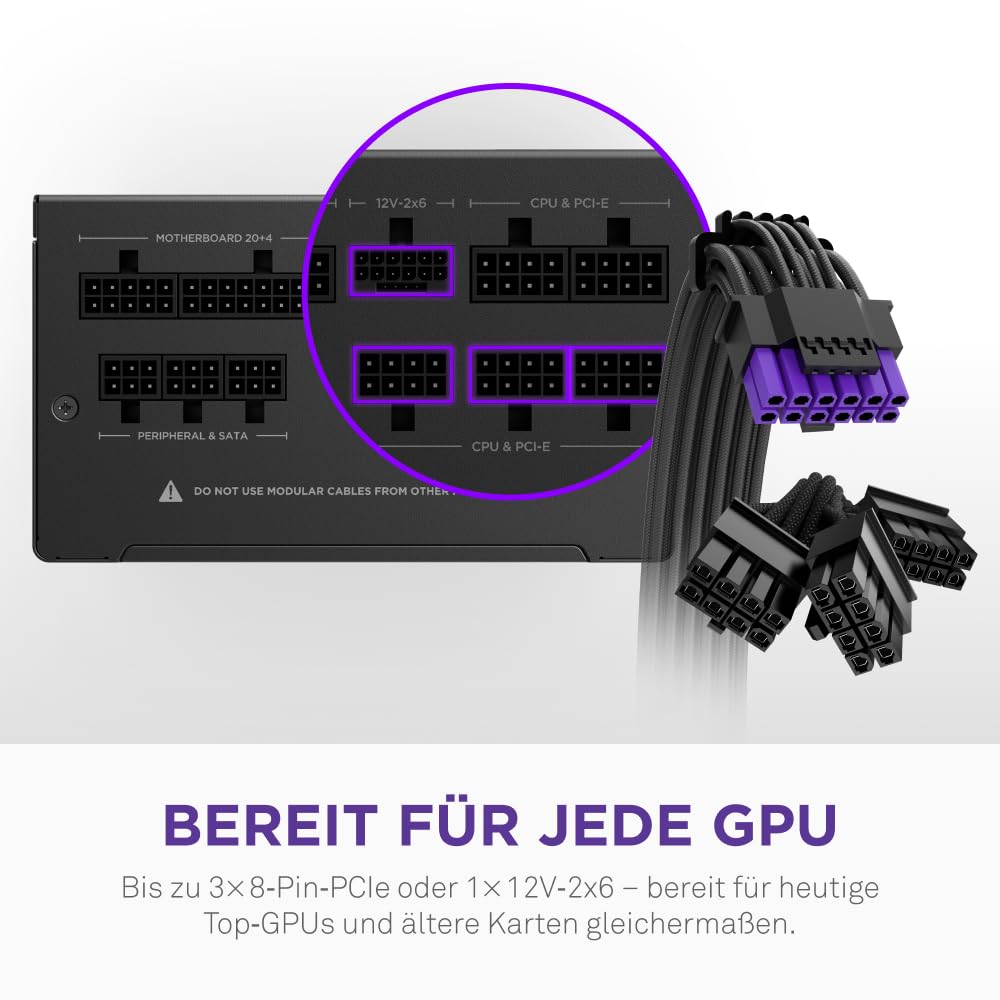 NZXT C850 Gold Core – 850W ATX 3.1 Netzteil – 80 Plus Gold – Cybenetics Platinum – Vollmodular – PCIe 5.1 600W 12V-2x6 – Zero-RPM-Lüfter – 105 °C-Kondensatoren – Schwarz