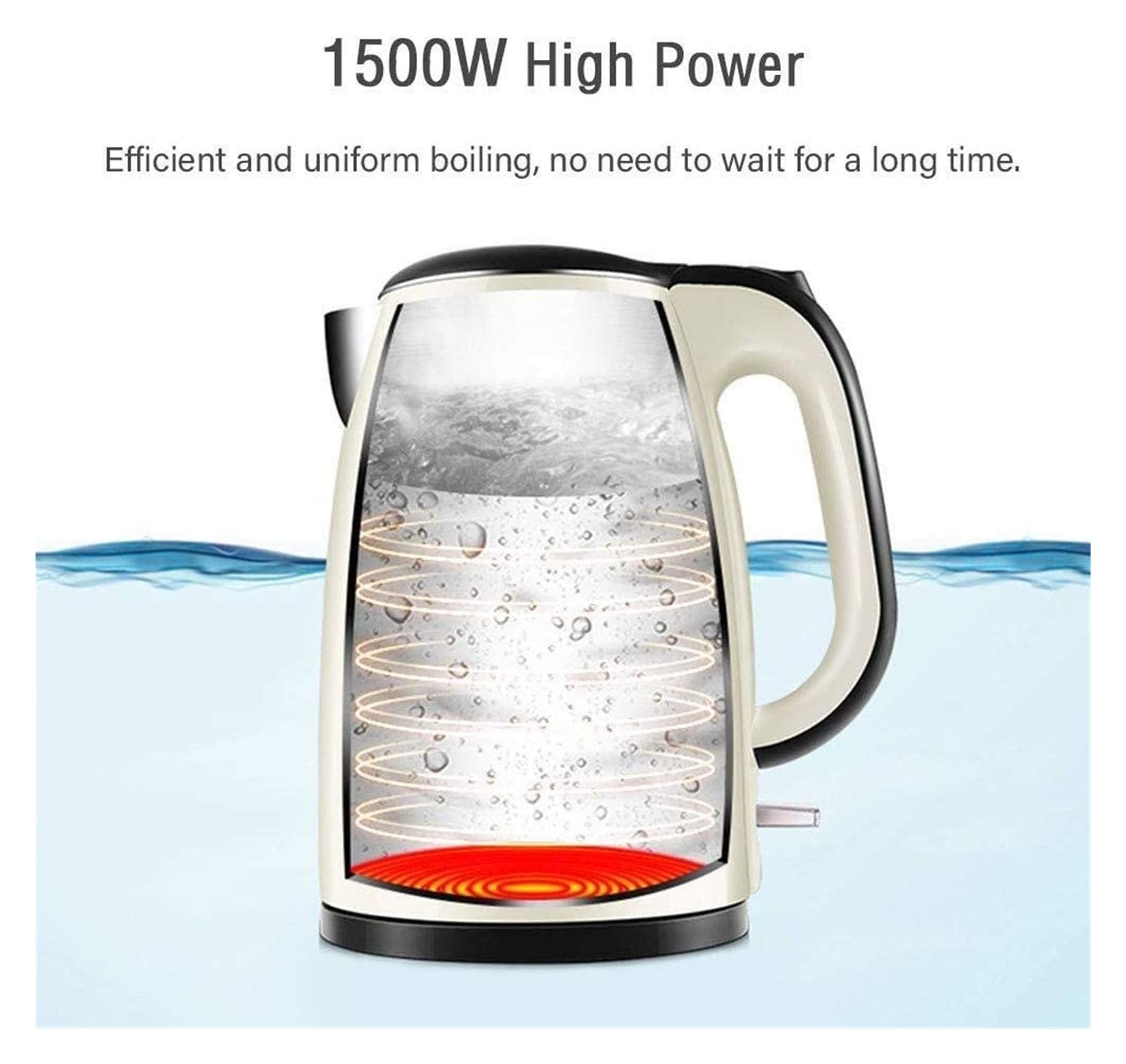 SOVORM Hervidor eléctrico de café de preparación rápida, hervidor de Agua con Silbato, autoapagado, autoprotección en seco antiquemaduras, Termo de Temperatura Constante The New