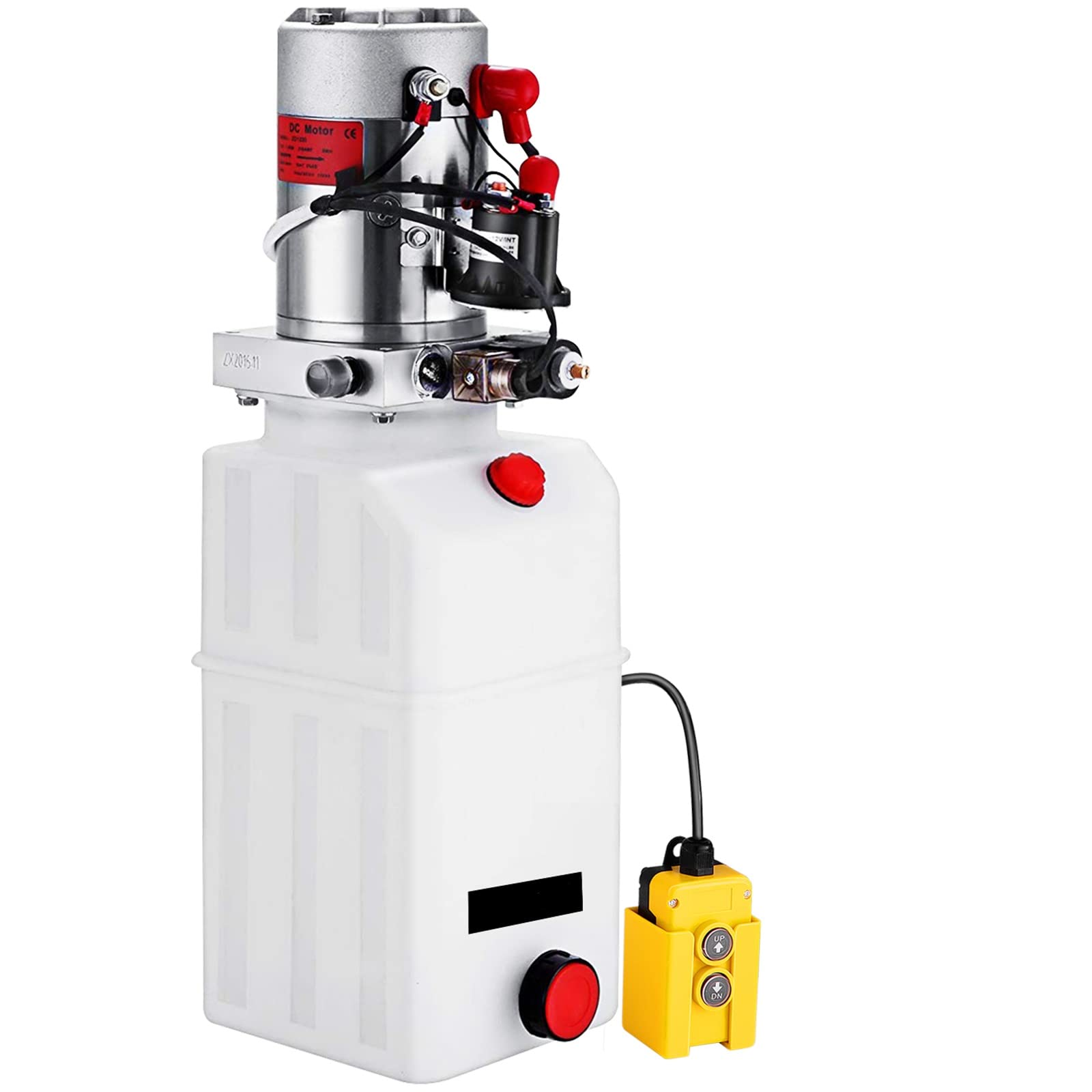 VEVOR Bomba Hidráulica 6L Bomba Hidráuli Eléctrica 2850R / MIN Bomba Hidráulica de Acción DC12V Bomba Hidráulica con Tanque de Combustible DC 12V Bomba Hidráulica de Acción Simple 1500 PS