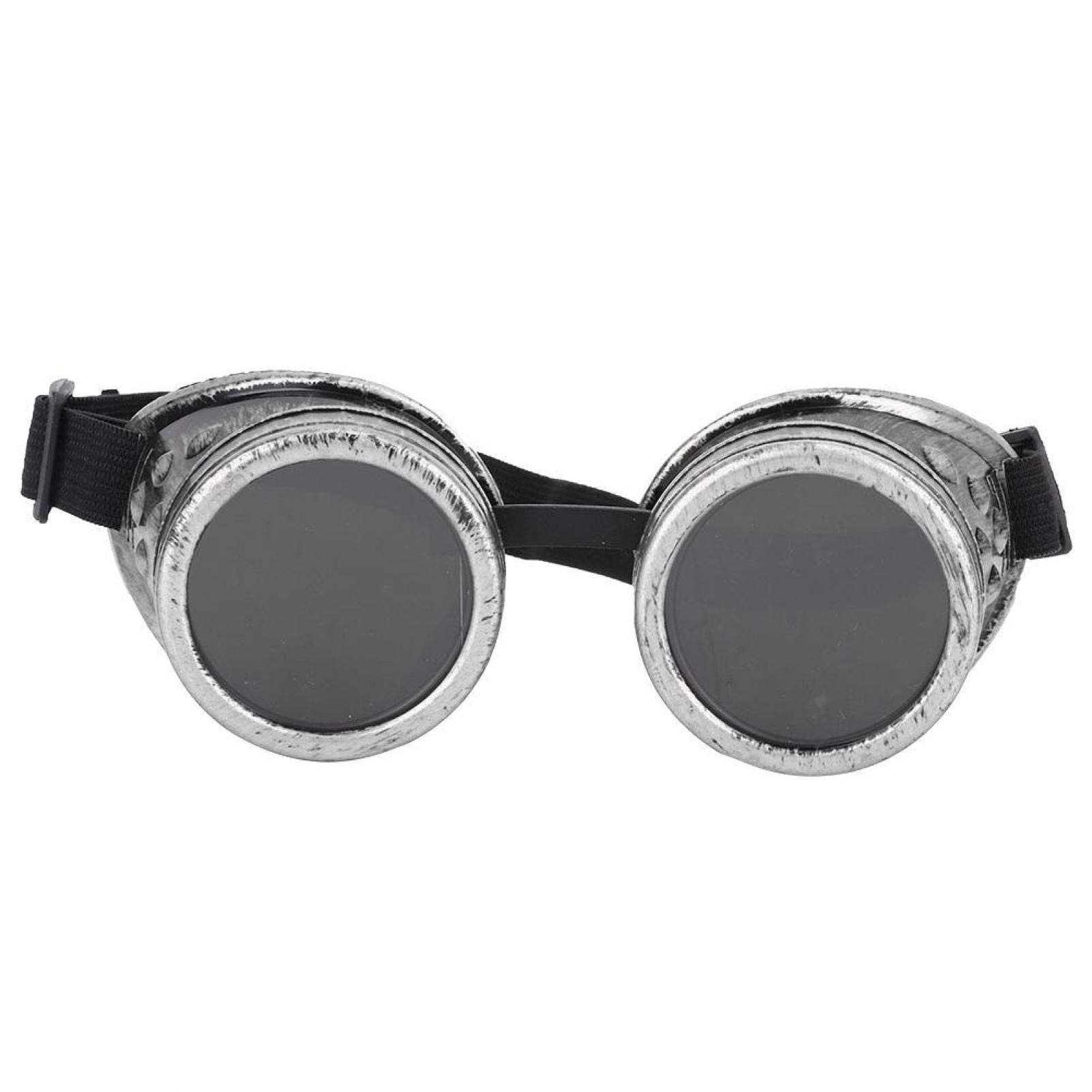 Alomejor Steampunk Goggles Steampunk Goggles Sunglasses Welding Punk Classic Glasses Cosplay Eyeglasses for Party Prop Decor(LOVE type-vintage silver)