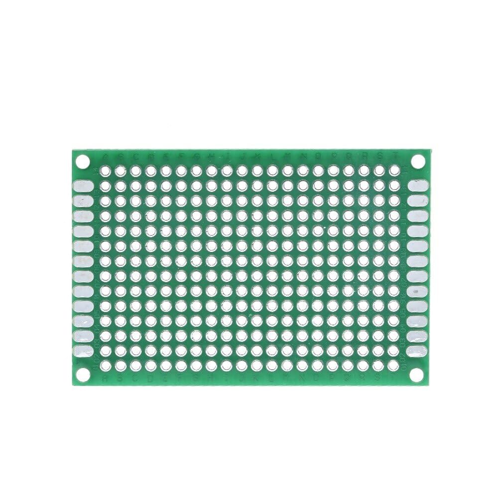 PCB General purpose prototyping circuit board for analog and digital use, Double sided Perforated Boards (6x4 cm, pack of 2)
