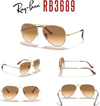Amazon.com: Ray-Ban Aviator Metal II RB3689 914751 58MM Arista