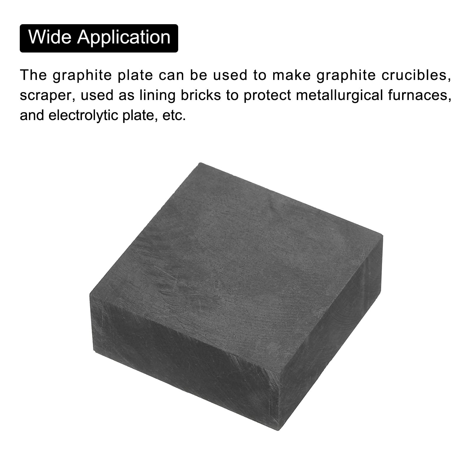sourcing map Graphite Bloc Lingot Rectangle Graphite Electrode Plaque Planche 50x50x20mm pour Fondre, Couler, Électrolyser, Électroplaquer, Paquet de 2