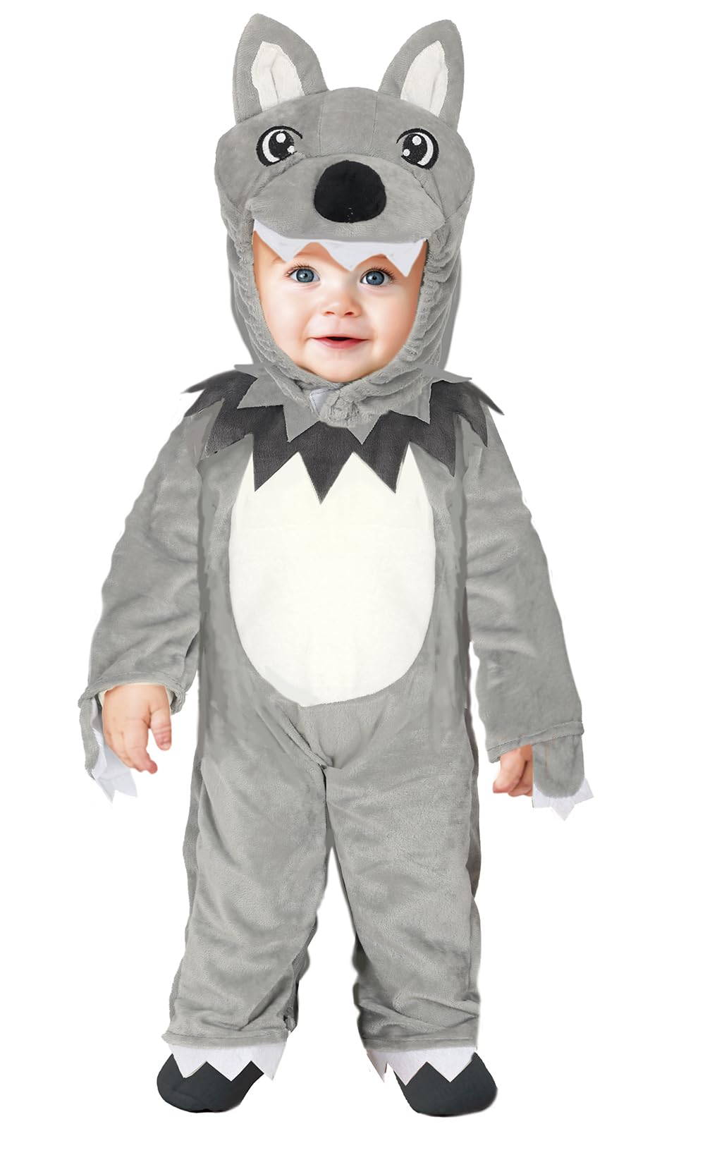 FIESTAS GUIRCA | Disfraz de Lobito Bebé - Capucha y Mono - Disfraces de Animales para Halloween, Carnaval y Fiestas de Disfraces - Ideal para Bebés y Niños Pequeños