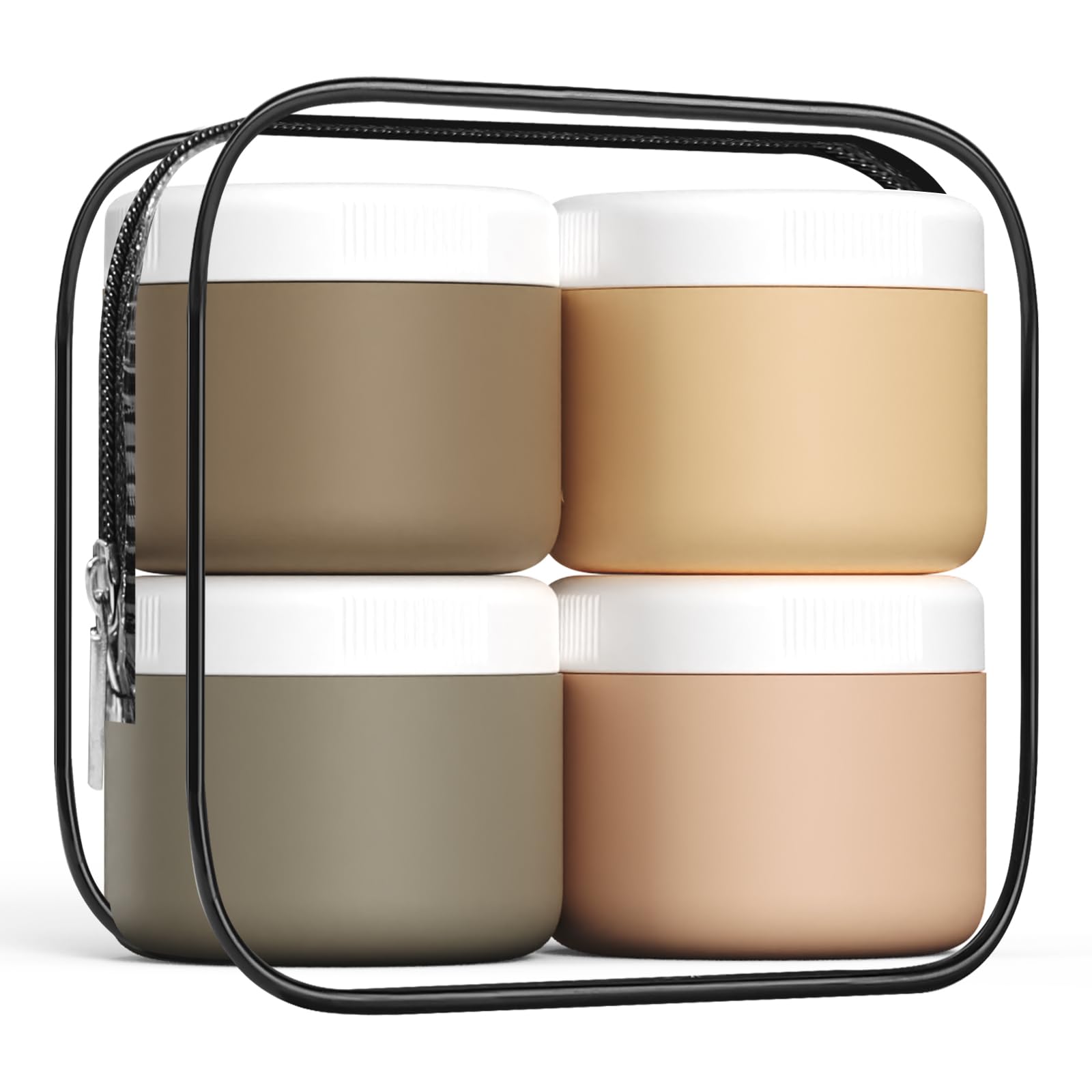 Kuangre Travel Containers for Toiletries, Silicone Cream Jars BPA-Free, Leak-proof 3oz Travel Size Containers, Portable Size Silicone Jars with Lid