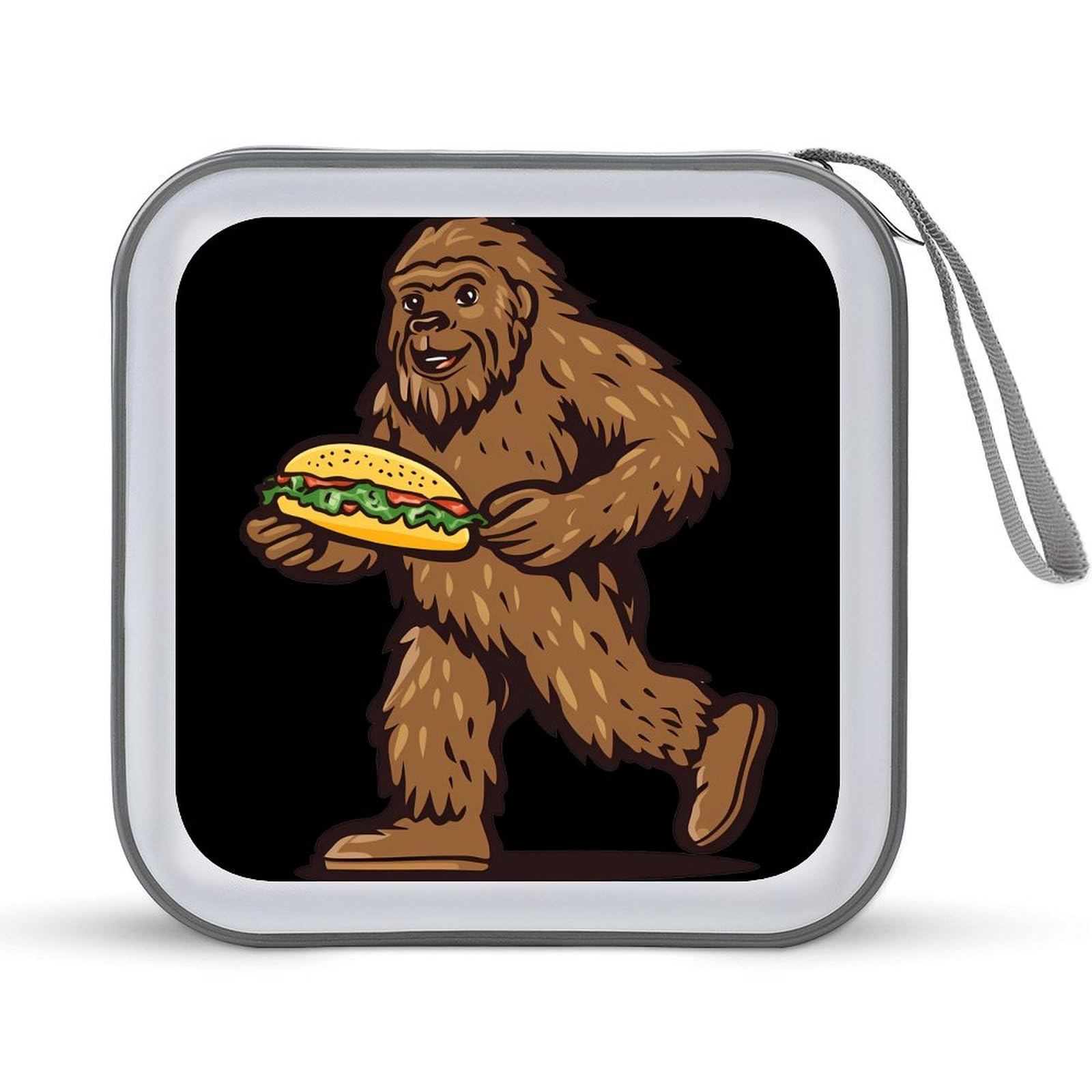 Sasquatch Bigfoot Carrying Tacoes CD Case Plastic DVD Case Holder Wallet Disc Storage Organizer for Car Travel