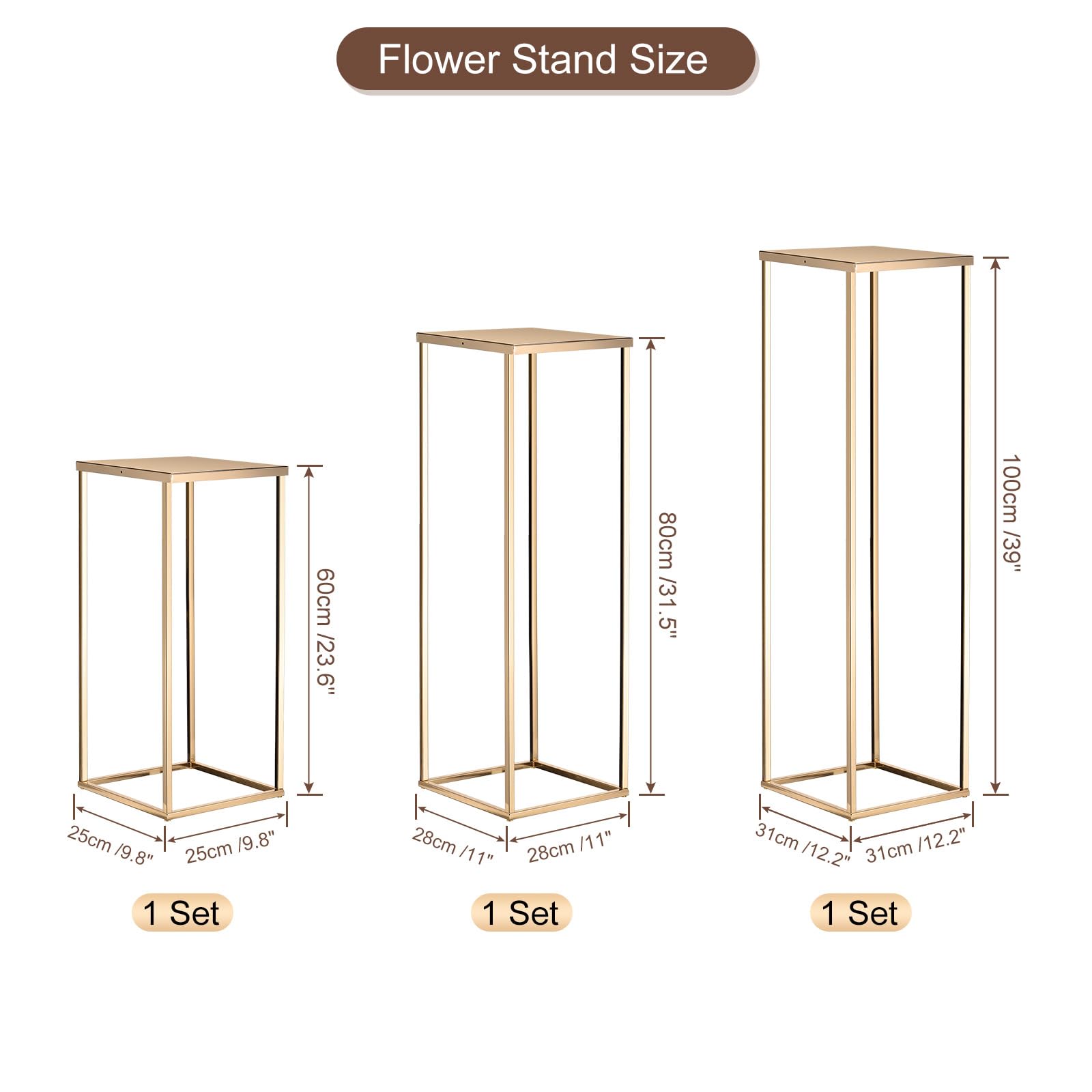 Amazon.co.jp: uxcell ウェディングフラワースタンド 花瓶柱 金属