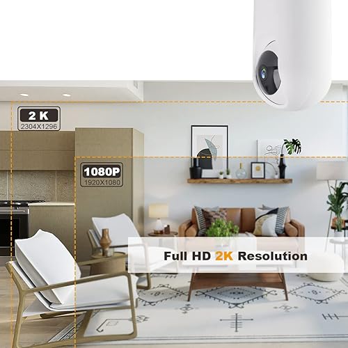 Miniatura 7 de Konnek Stein Cámara de seguridad para interiores inalámbrica, 2K Smart Home IP 2.4G5G, conexión WiFi de doble banda, audio bidireccional, detección