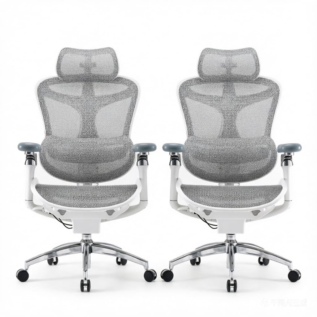 SIHOO Doro C300 Pro Ergonomic Office Chair with Ultra-Soft 6D Armrests, Dynamic Lumbar Support, Seat Depth Adjustment, Adjustable Backrest, Big and Tall Desk Chair 2 Packs (Grey)