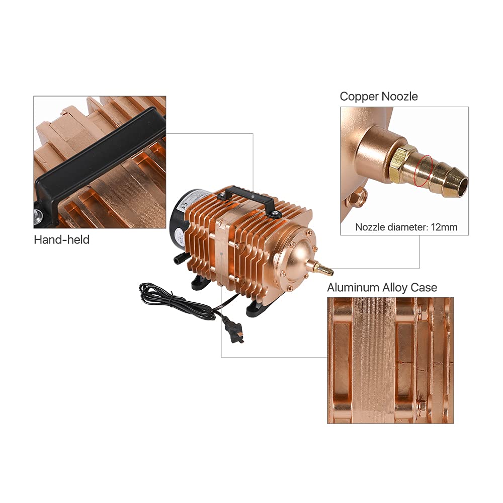 Cloudray 160W Air Compressor Electrical Magnetic Air Pump Compresor de aire magnético eléctrico Bomba de aire por Máquina de cortar grabado con láser de CO2 | Alto Rendimiento De Aire, Funcionamiento De Bajo Ruido, Para Uso Prolongado Y Estable