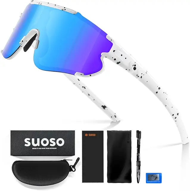 Suoso Sportbrille für Rennrad - Polarisiert, UV400, Ultraleicht
