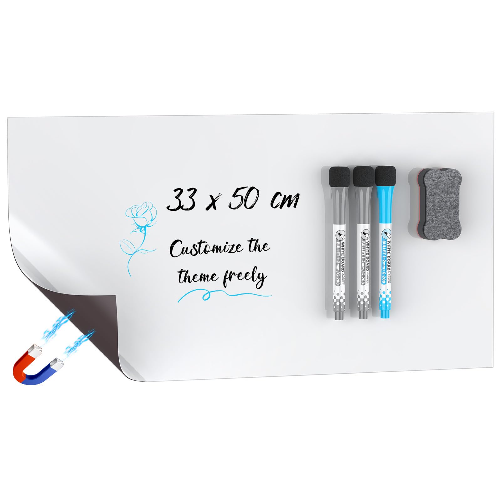 Magnetisch droog wissen whiteboard blad voor koelkast, A5 formaat magneet herinneringsbord, planner board of to do lijst whiteboard