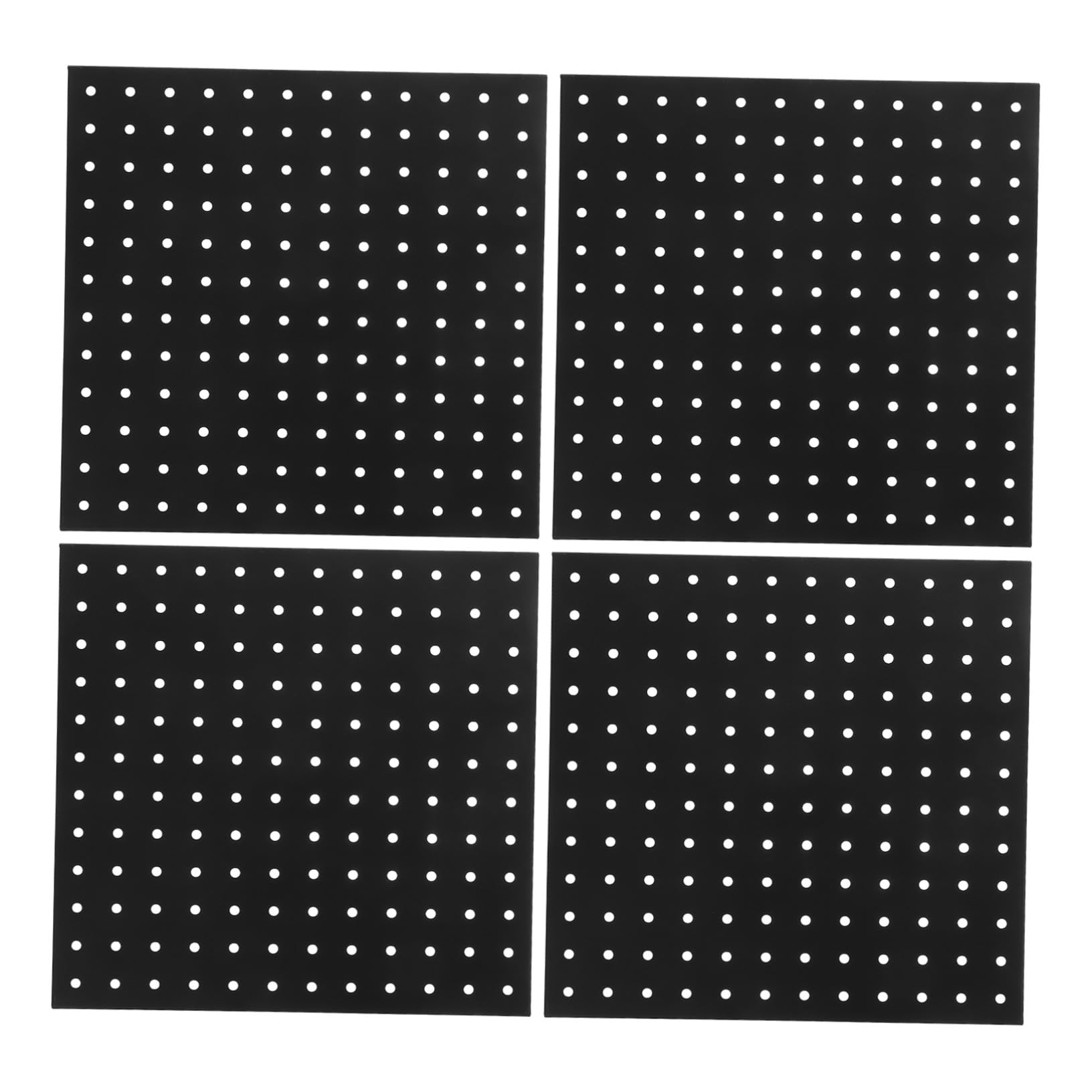 PRETYZOOM 4 Piezas Tablero de agujeros pesados PEGA PARA PARA LA MUALAS HOME soporte de exhibición del tablero perforado tablas de clavijas para el garaje portaherramientas Metal Negro