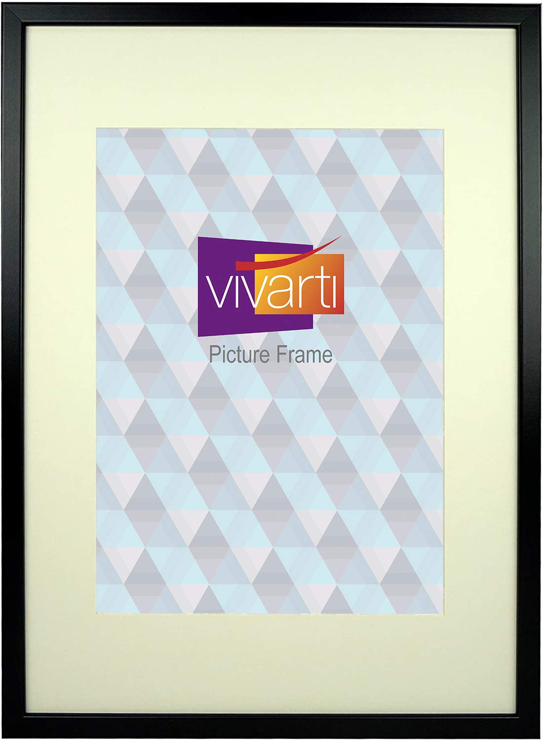 Vivarti Thin Matt Black Picture Photo Frame A3 Size 29.7 x 42 cm with Mount (Aperture A4 Size)
