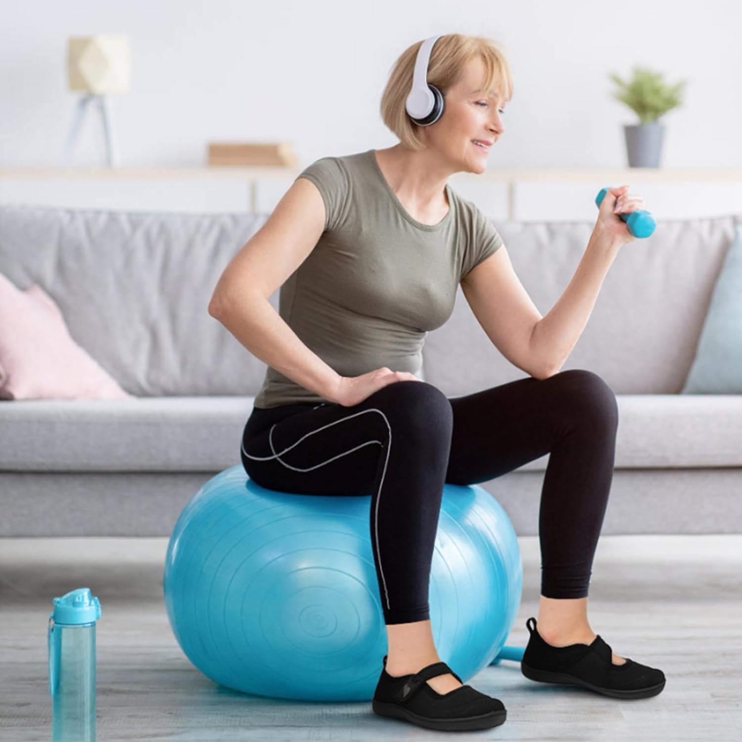 BARERUN Womens Slippers Wide Diabetic Shoes for Women Adjustable House Slippers Swollen Bunions Neuropathy House Shoes Stable Non Slip Barefoot Walking Shoes Indoor Outdoor - Image 2