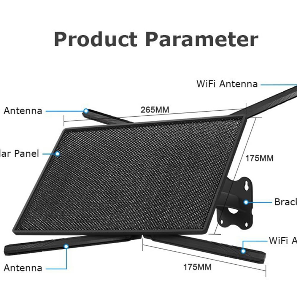 Router Solar con Tarjeta SIM 4G de 10W, Batería de 20100mAh, Impermeable, Rango de Cobertura de 50 Metros.