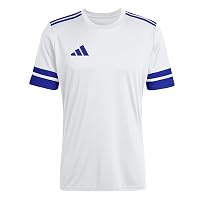 adidas Uomo Squadra25 Jersey Short Sleeve Shirt, White/Royal Blue