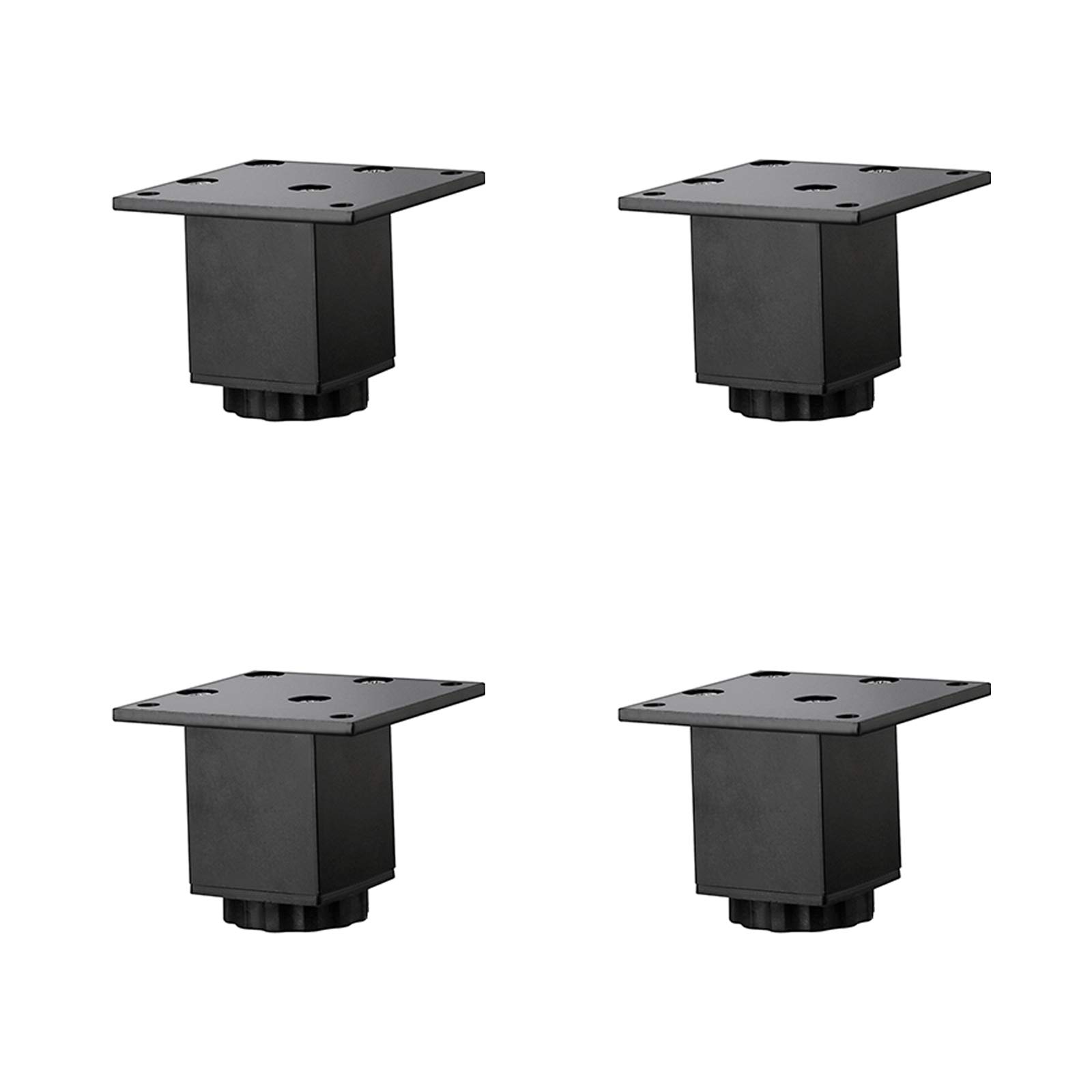 Regulowane nogi meblowe ze stopu aluminium do kwadratowej sofy stolika kawowego szafki łazienkowej 0 15 mm wysokość matowy czarny zestaw 4 (5 cm / 2in/2 cale) ze śrubami