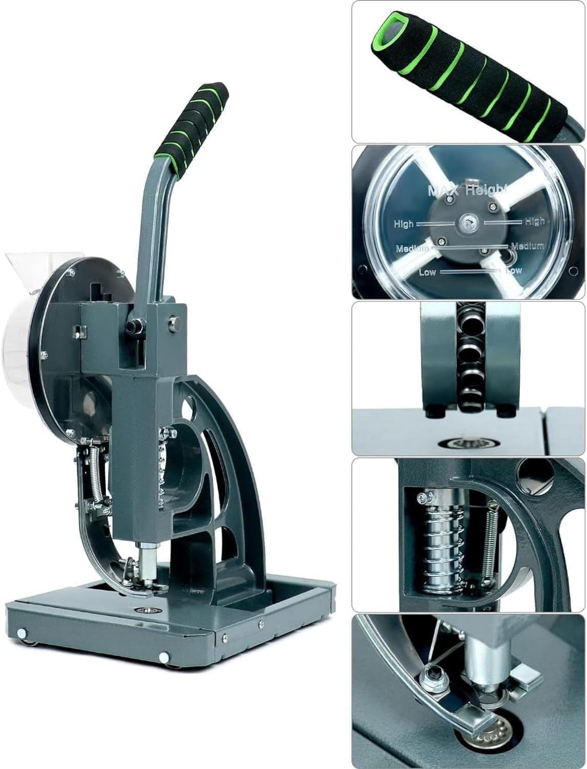 Máquina prensadora de arandelas, prensa manual semiautomática para ojales con 200 arandelas, máquina industrial de ojales para lonas, pancartas, cuero y proyectos de tela 10mm