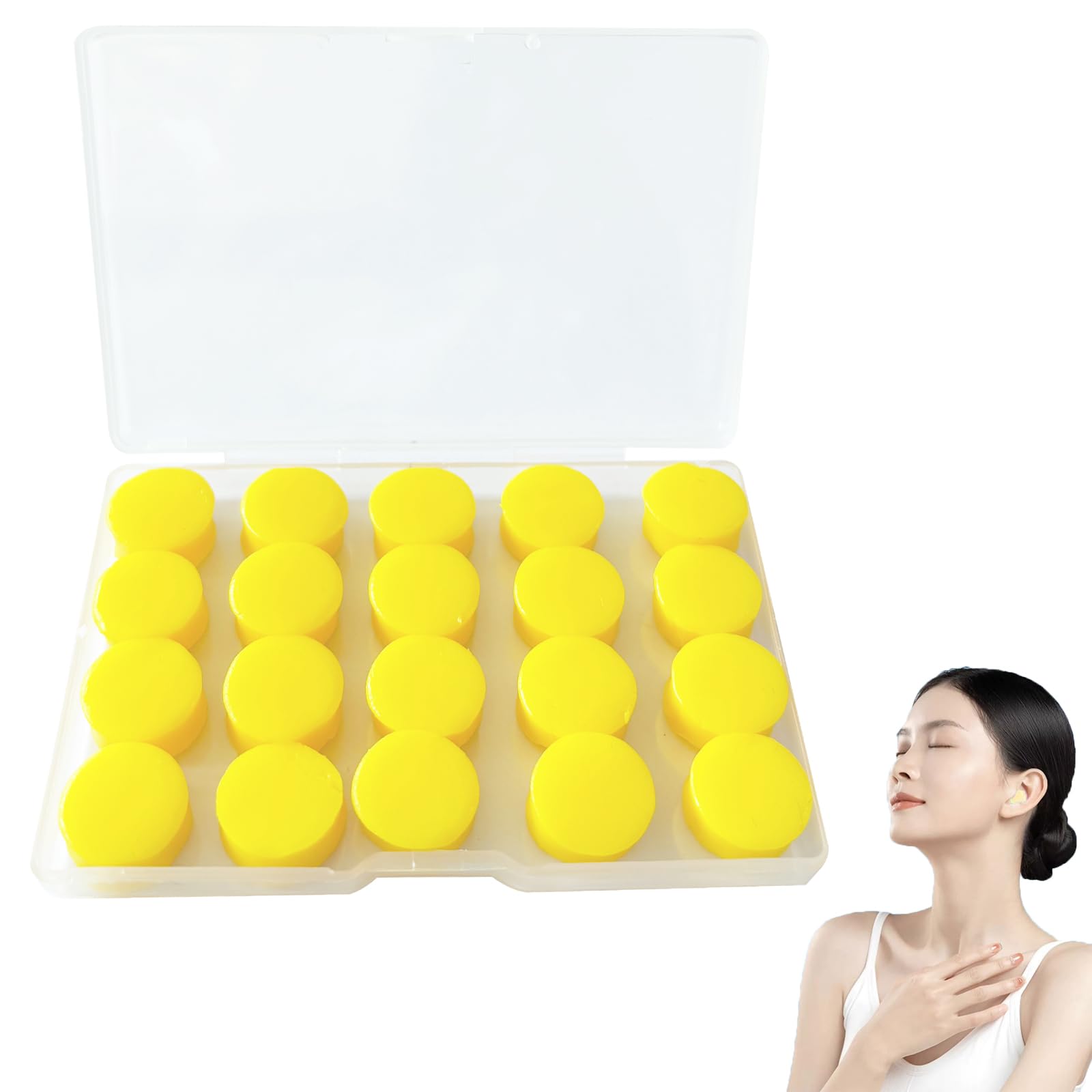 Eastrise Ear Plugs for Sleeping,Moldable Noise Cancelling Silicone Earplugs for Swimming, Snoring, Sleep and Studying(10 Pairs/20 Pieces/Yellow)