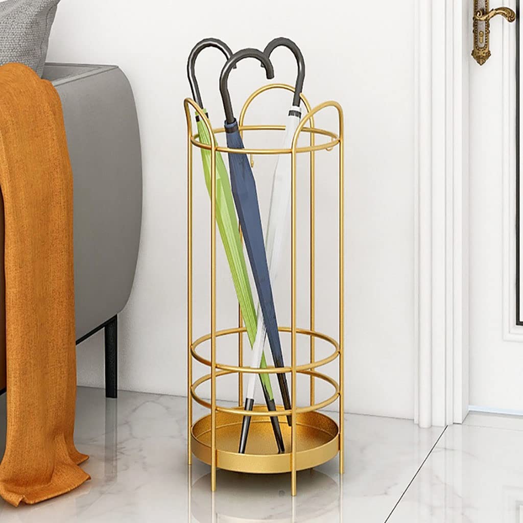Porte-parapluies en métal moderne haut de gamme avec plateau d'égouttement