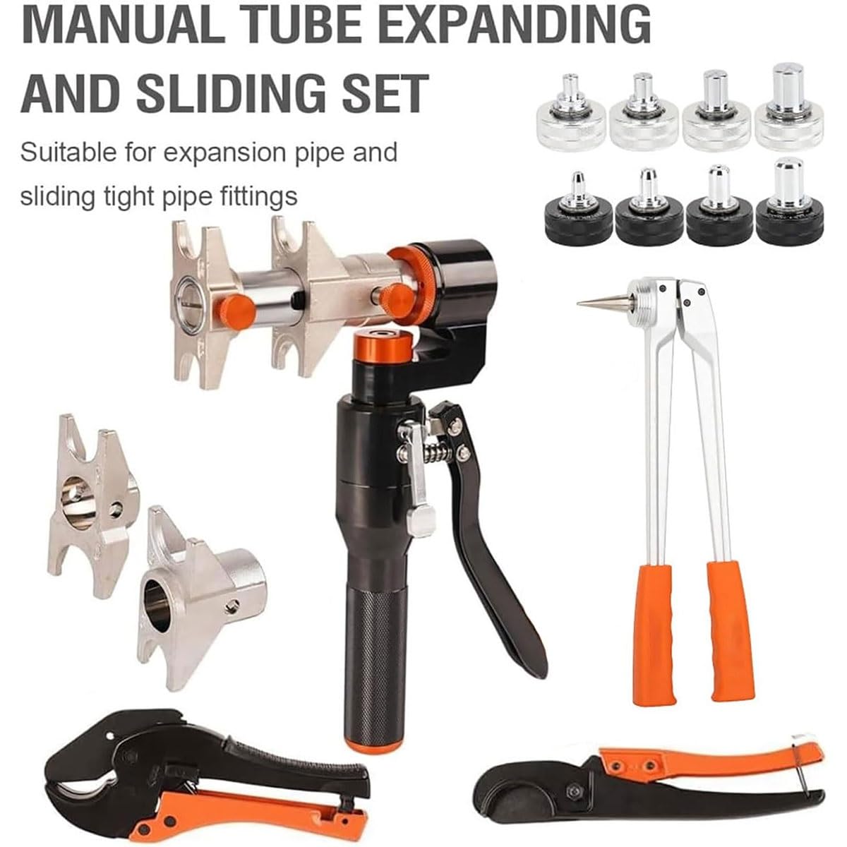 PEX - Juego de herramientas de crimpado de tuberías, manual hidráulico deslizante y alicates de expansión para tuberías de fontanería multicapa de 16 a 32 mm, herramienta de expansión de conexión
