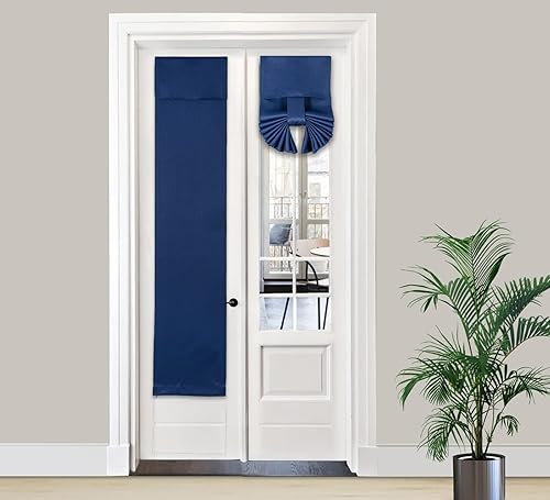 Miniatura 50 de PI Cortina Opaca para Puerta Francesa, Sombra de Ventana con Privacidad y Aislamiento Térmico, Cortina Larga para Vidrio/Puerta Corrediza, Sombra