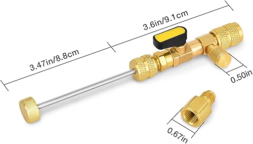 Miniatura 2 de Stanbroil Herramienta instaladora de núcleo de válvula con puerto de doble tamaño de 14 y 516 pulgadas, herramienta de válvula Schrader para