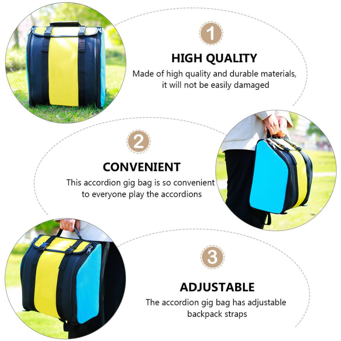 Bolsa para Acordeón Asas y Correas Ajustables, Oxford