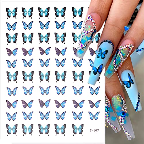 18 Sheets Butterfly Nail Art Stickers Decals, Water Transfer Nail Stickers For Nail Art, Vanessa Self-Adhesive Nail Decals 3D Butterfly Designs Nails For Supplies Butterfly Stickers Decals For Diy Colorful Manicure Tips Décor #TOP1