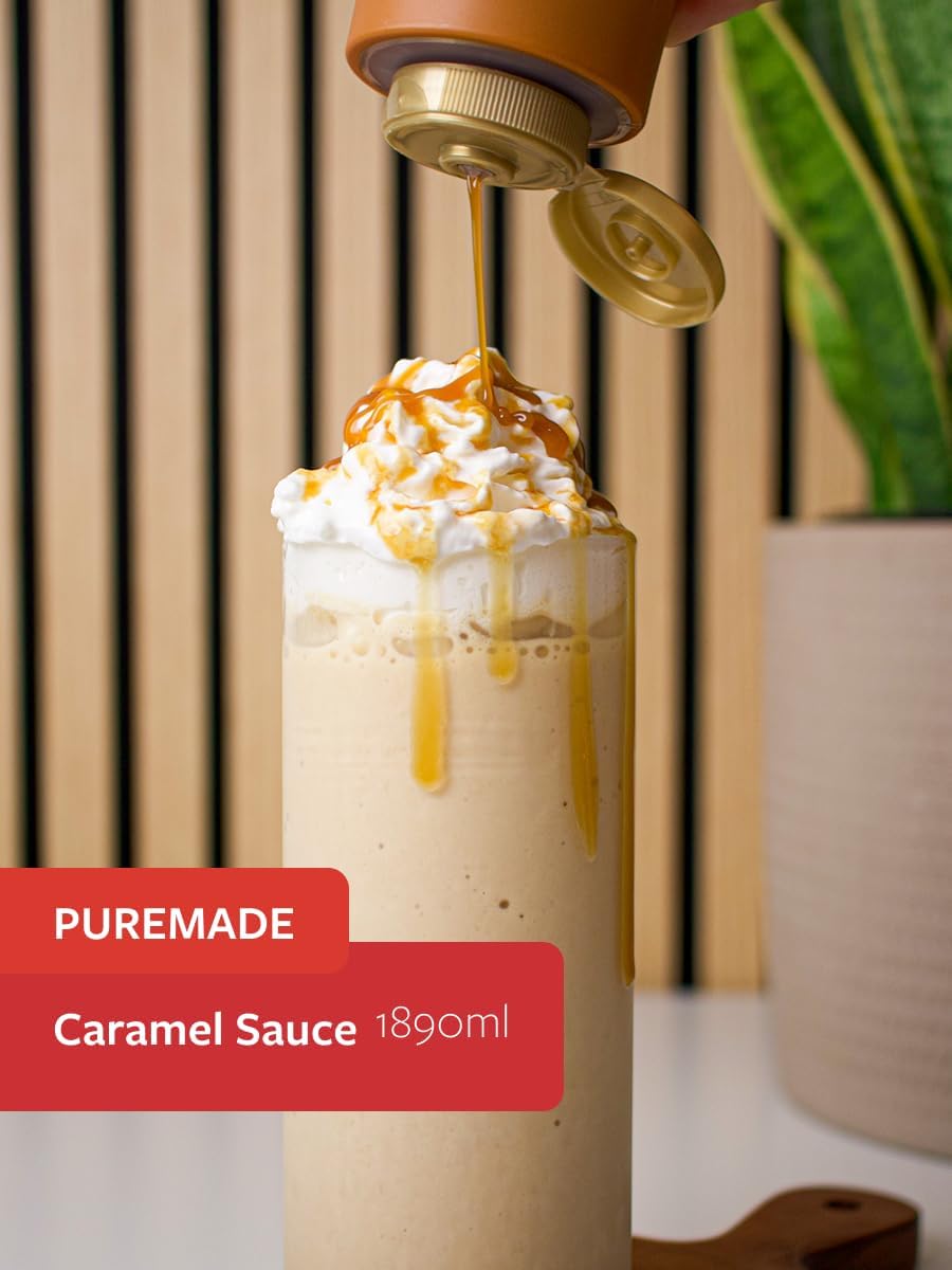 Torani Puremade Sauce Karamell 1890 ml für Eiscreme und Kaffee, 100% natürlich