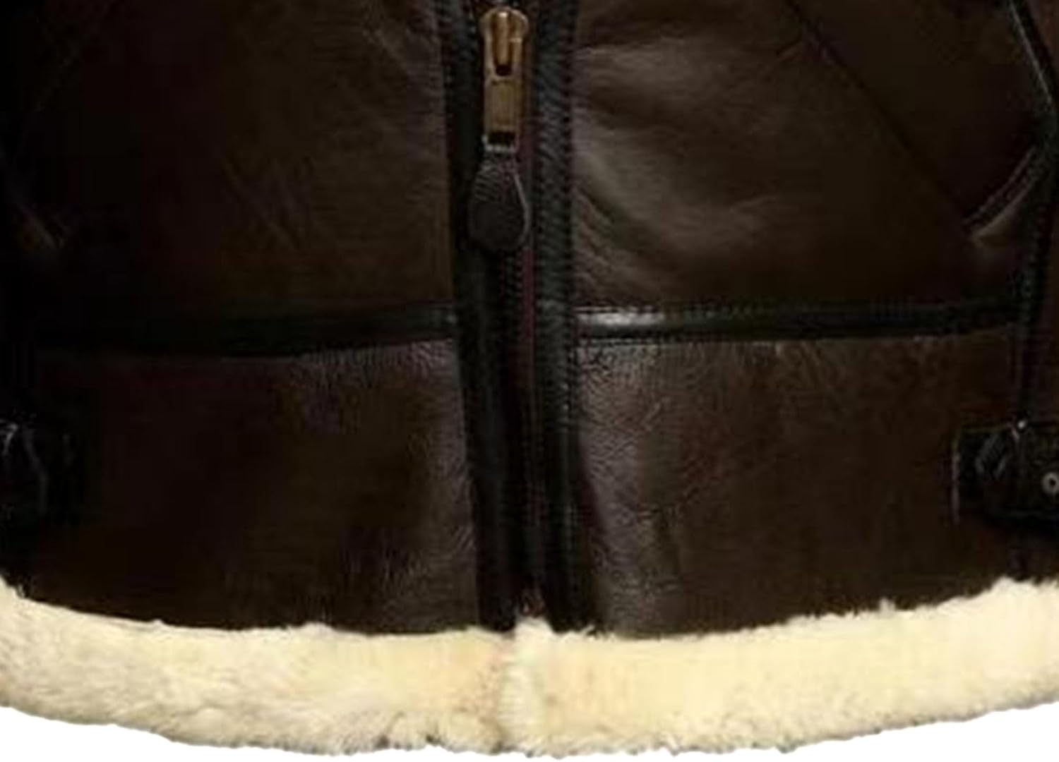 JEsilunmaMY Men's Thicken Leather Belt Bomber Jacket Zip Up Fur Collar Sherpa Overcoat Fleece Lined Warm Winter Leather Coat