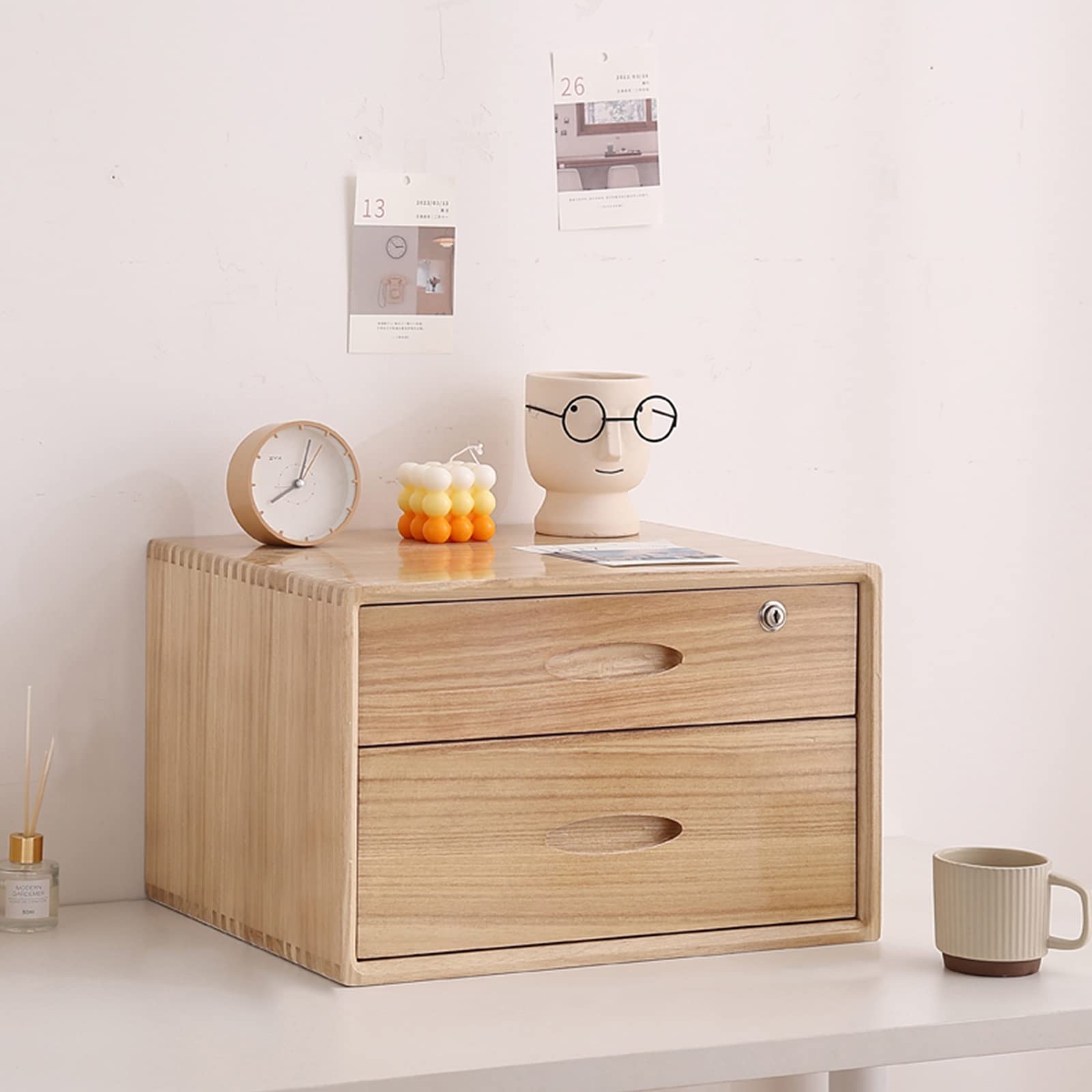 Caja Almacenamiento Escritorio 40x28x12cm - Cajón Con Cerradura, Organizador Oficina