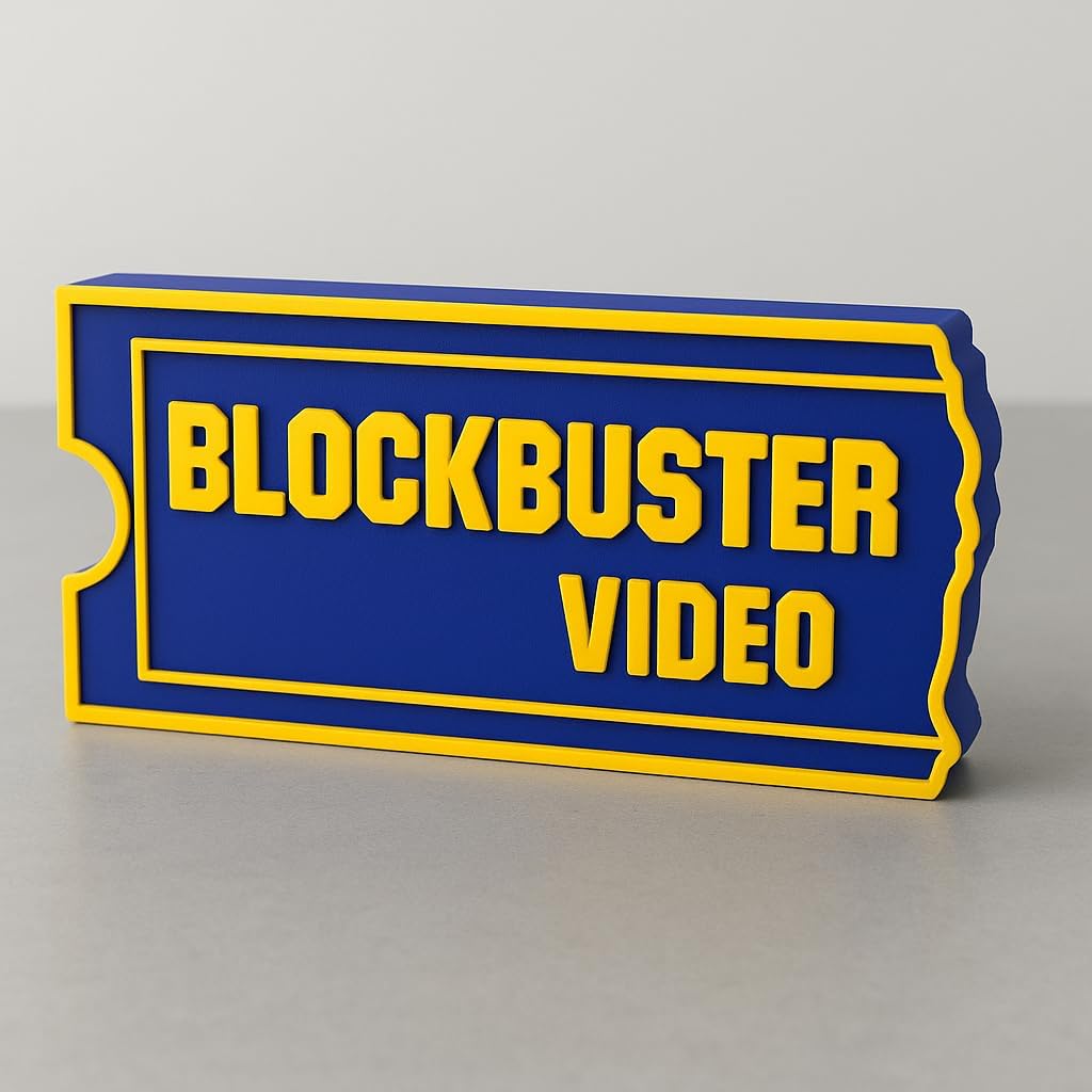 Amazon.com: 3D Printed Blockbuster Video Logo Sign Retro 90s Movie Room ...