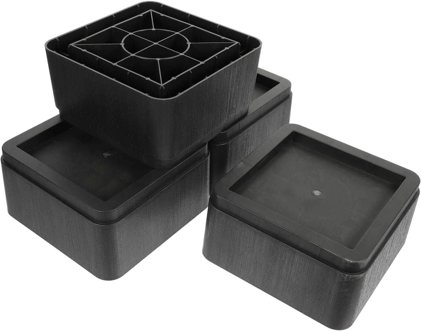 4pcs Adjustable Bed Risers Furniture Elevator Bed Risers Non-Slip Pads for Sofa Table Couch