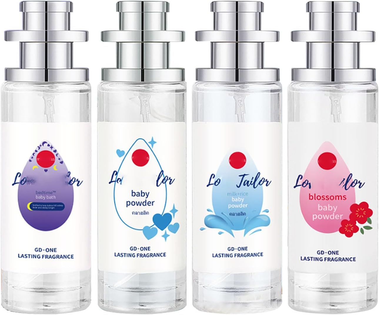 4Pcs Baby Powder Perfume, Baby Soft Perfume - Gentle Floral Fragrance Spray - Long-Lasting Freshness, Hypoallergenic 1.23fl oz Pheromone