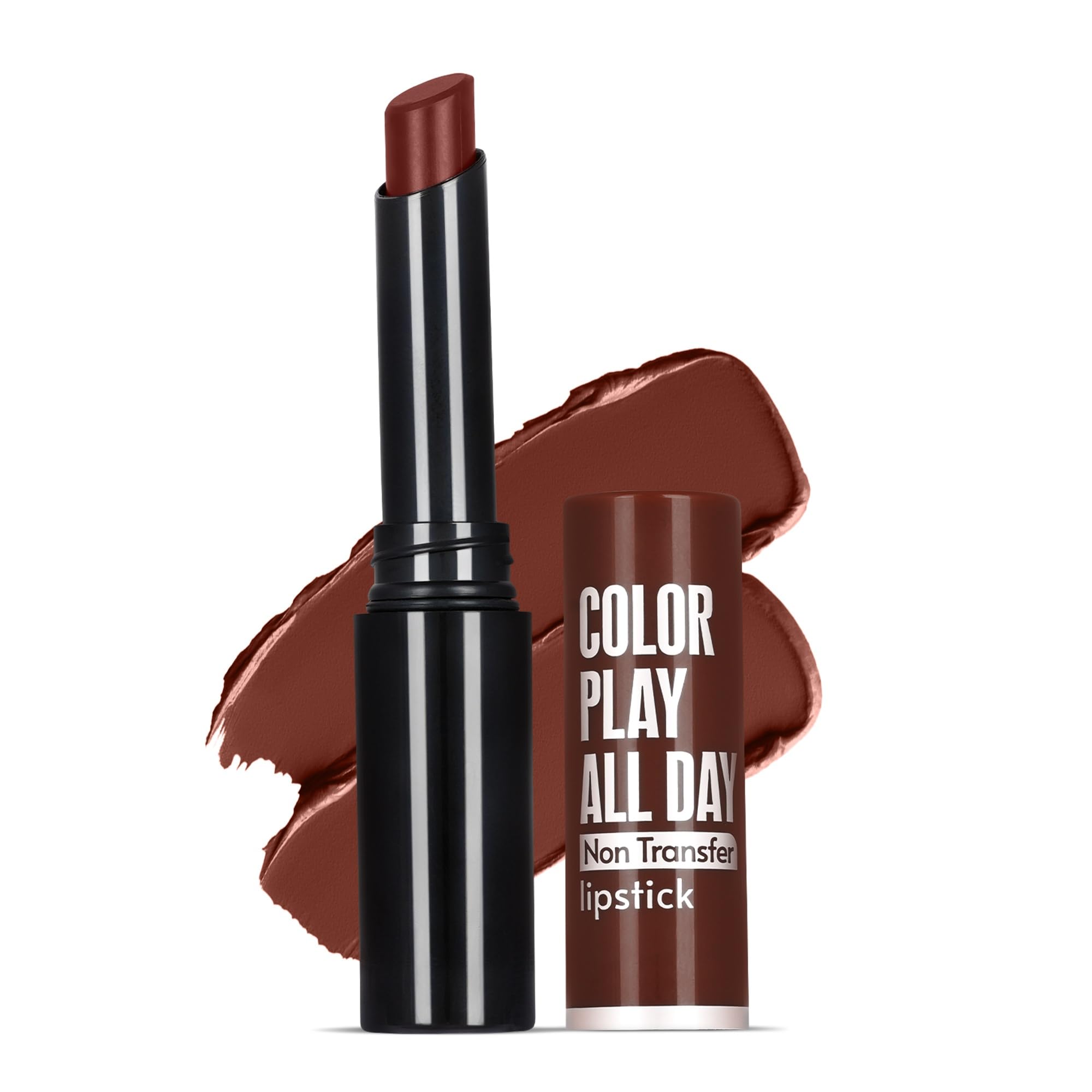 Fashion Colour Play all day Non Transfer Lipstick For Women | Matte Lipstick | Smooth Glide | Waterproof | Longlasting | Paraben-Free Lip Color for All Skin Tones | (Intense Brown, 2gm)-image-14